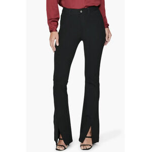 Paige Winona Slit Hem High Rise Flare Pants Women's Size 28 Black Dress Pants